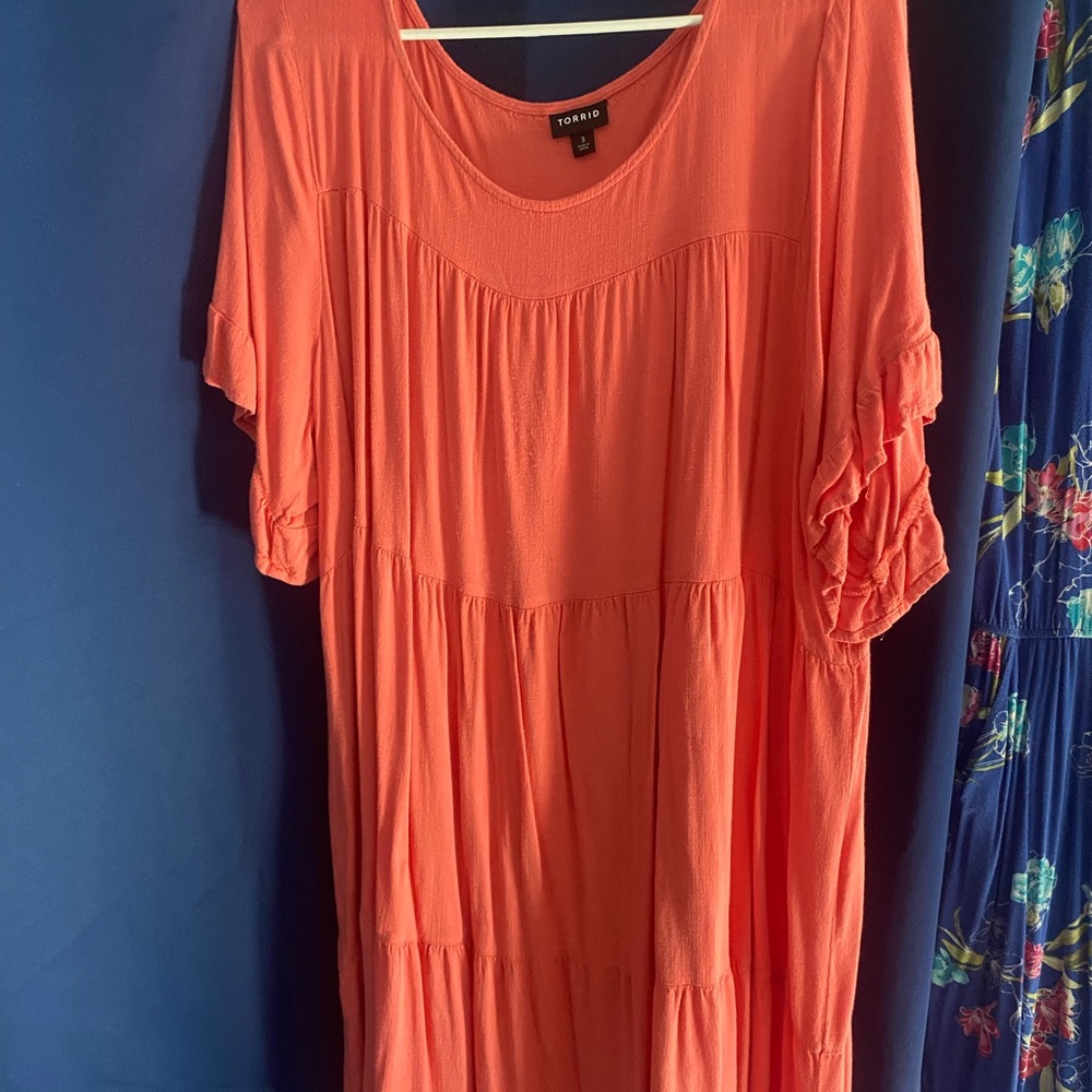 Torrid Vibrant Coral Tunic Top